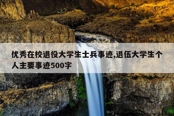 优秀在校退役大学生士兵事迹,退伍大学生个人主要事迹500字