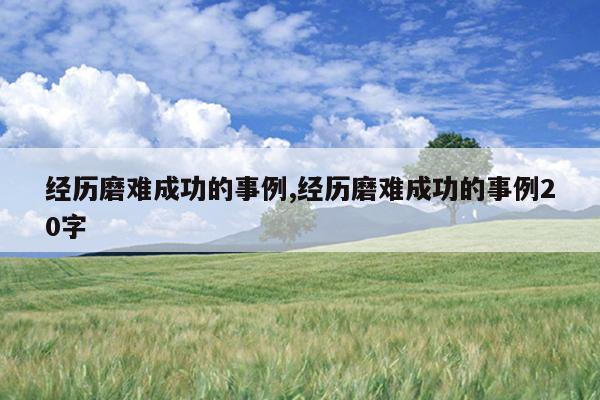 经历磨难成功的事例,经历磨难成功的事例20字