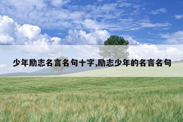 少年励志名言名句十字,励志少年的名言名句