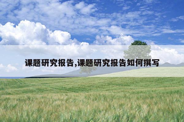 课题研究报告,课题研究报告如何撰写
