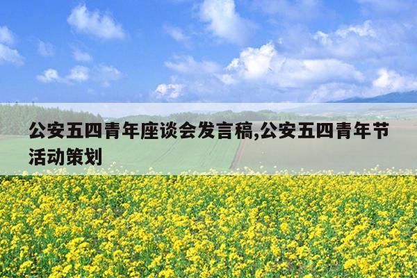 公安五四青年座谈会发言稿,公安五四青年节活动策划