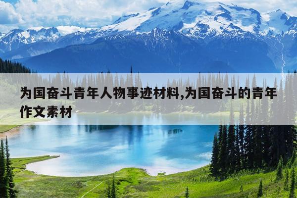 为国奋斗青年人物事迹材料,为国奋斗的青年作文素材