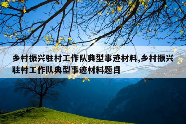 乡村振兴驻村工作队典型事迹材料,乡村振兴驻村工作队典型事迹材料题目