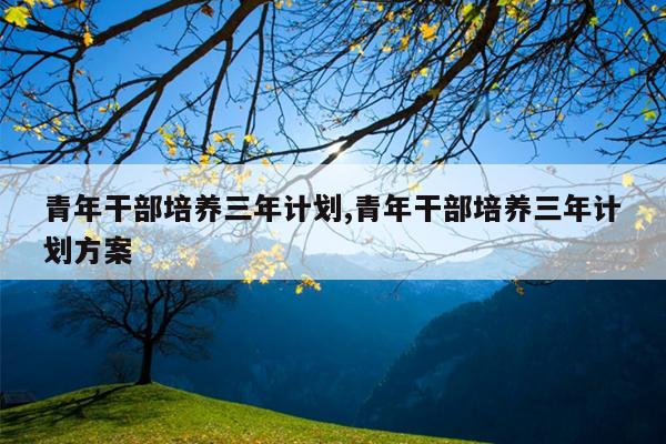 青年干部培养三年计划,青年干部培养三年计划方案