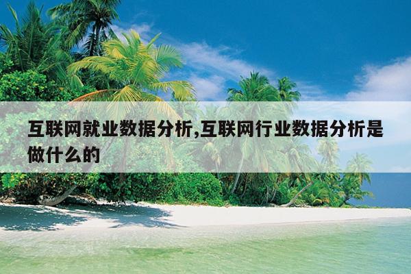 互联网就业数据分析,互联网行业数据分析是做什么的
