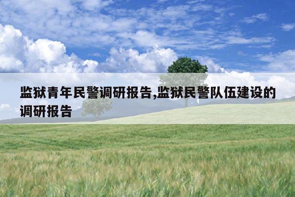 监狱青年民警调研报告,监狱民警队伍建设的调研报告