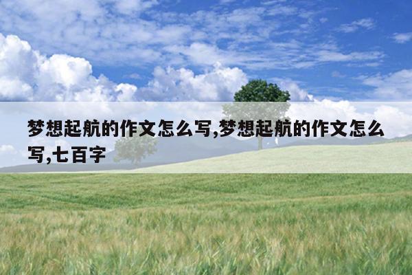 梦想起航的作文怎么写,梦想起航的作文怎么写,七百字