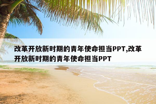 改革开放新时期的青年使命担当PPT,改革开放新时期的青年使命担当PPT