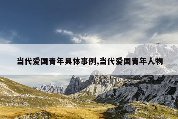 当代爱国青年具体事例,当代爱国青年人物