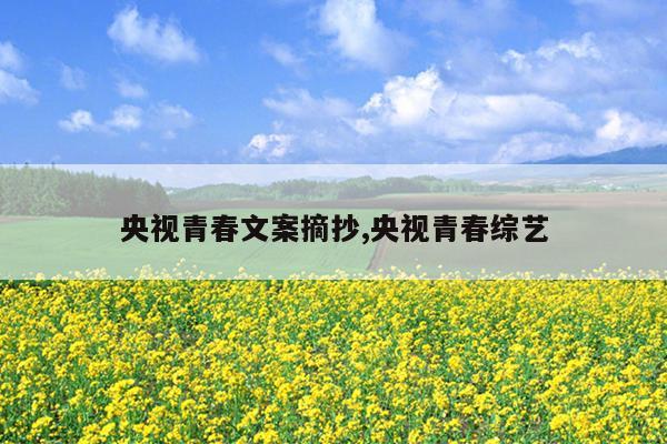 央视青春文案摘抄,央视青春综艺