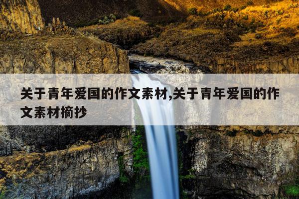关于青年爱国的作文素材,关于青年爱国的作文素材摘抄