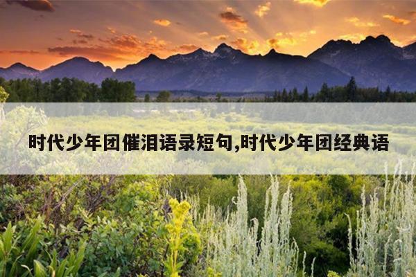 时代少年团催泪语录短句,时代少年团经典语