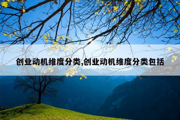创业动机维度分类,创业动机维度分类包括