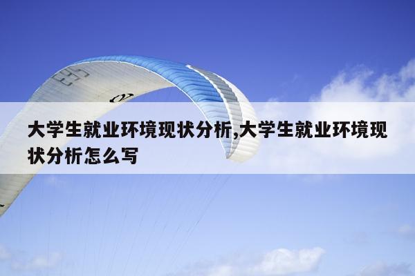 大学生就业环境现状分析,大学生就业环境现状分析怎么写