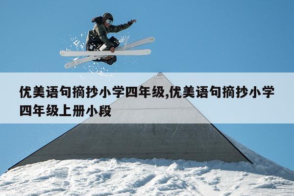 优美语句摘抄小学四年级,优美语句摘抄小学四年级上册小段