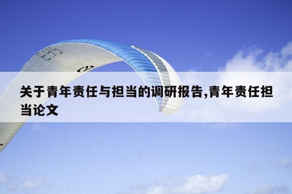 关于青年责任与担当的调研报告,青年责任担当论文