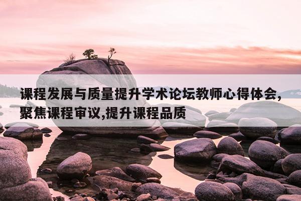 课程发展与质量提升学术论坛教师心得体会,聚焦课程审议,提升课程品质