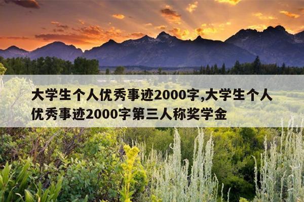 大学生个人优秀事迹2000字,大学生个人优秀事迹2000字第三人称奖学金