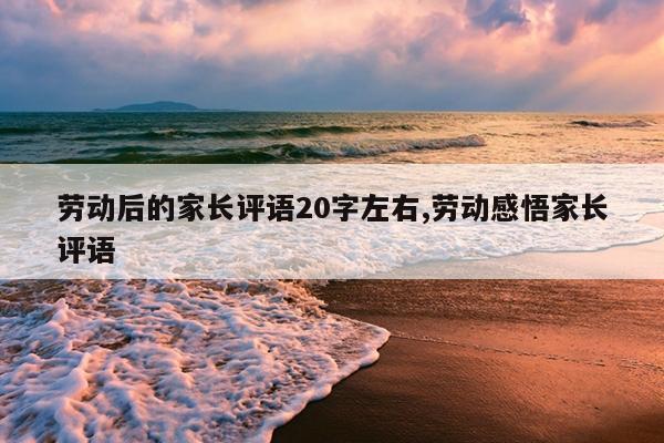 劳动后的家长评语20字左右,劳动感悟家长评语
