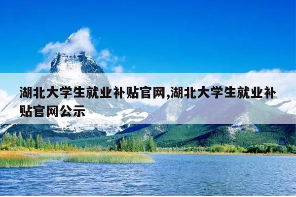 湖北大学生就业补贴官网,湖北大学生就业补贴官网公示