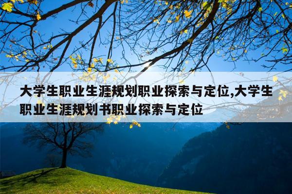 大学生职业生涯规划职业探索与定位,大学生职业生涯规划书职业探索与定位