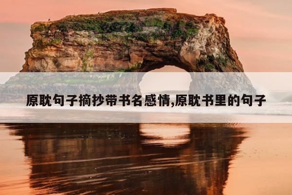 原耽句子摘抄带书名感情,原耽书里的句子