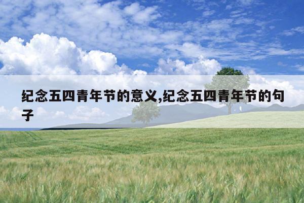 纪念五四青年节的意义,纪念五四青年节的句子