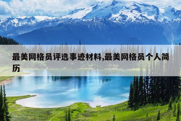 最美网格员评选事迹材料,最美网格员个人简历