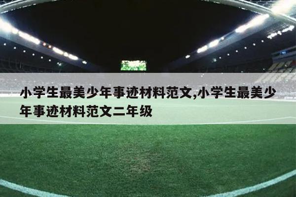 小学生最美少年事迹材料范文,小学生最美少年事迹材料范文二年级