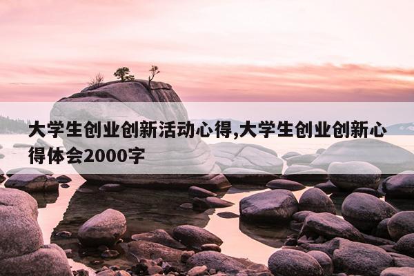 大学生创业创新活动心得,大学生创业创新心得体会2000字