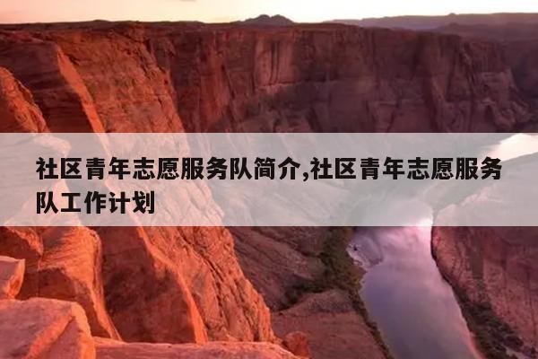 社区青年志愿服务队简介,社区青年志愿服务队工作计划
