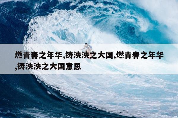 燃青春之年华,铸泱泱之大国,燃青春之年华,铸泱泱之大国意思