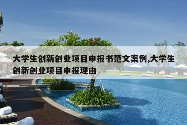 大学生创新创业项目申报书范文案例,大学生创新创业项目申报理由