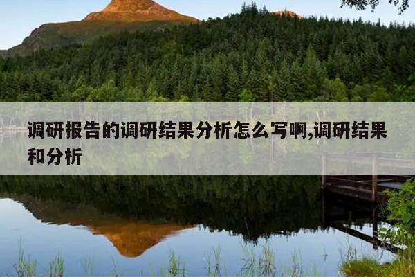 调研报告的调研结果分析怎么写啊,调研结果和分析