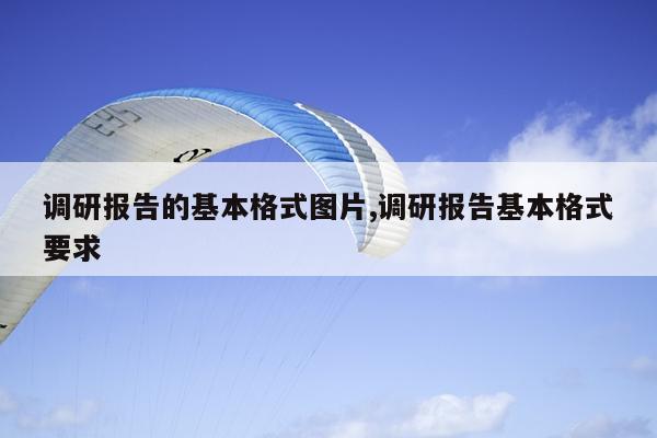 调研报告的基本格式图片,调研报告基本格式要求
