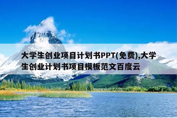 大学生创业项目计划书PPT(免费),大学生创业计划书项目模板范文百度云
