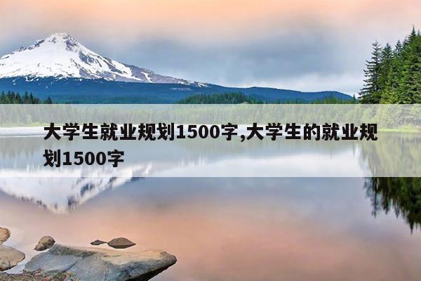 大学生就业规划1500字,大学生的就业规划1500字