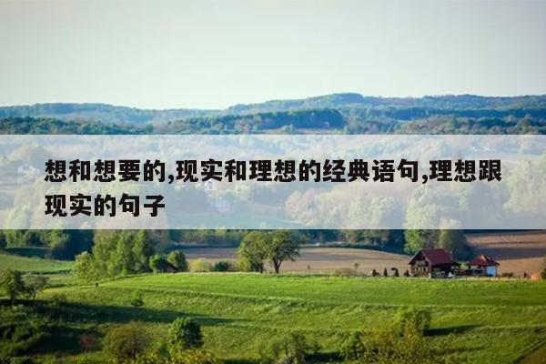 想和想要的,现实和理想的经典语句,理想跟现实的句子