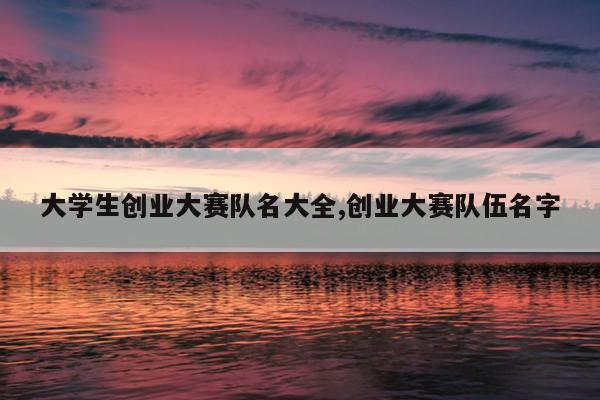 大学生创业大赛队名大全,创业大赛队伍名字