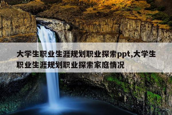 大学生职业生涯规划职业探索ppt,大学生职业生涯规划职业探索家庭情况