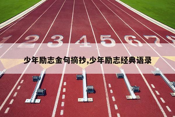 少年励志金句摘抄,少年励志经典语录
