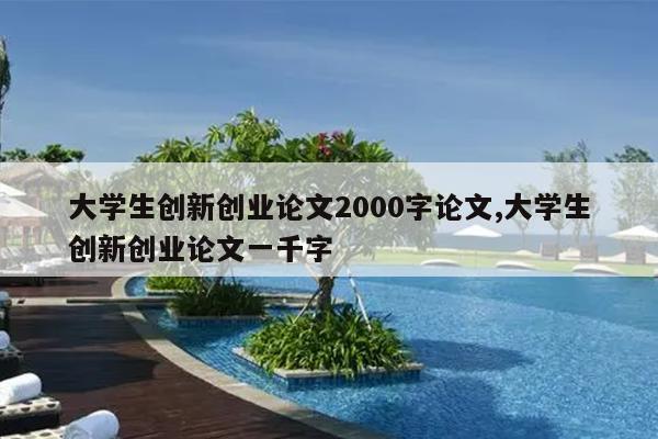 大学生创新创业论文2000字论文,大学生创新创业论文一千字