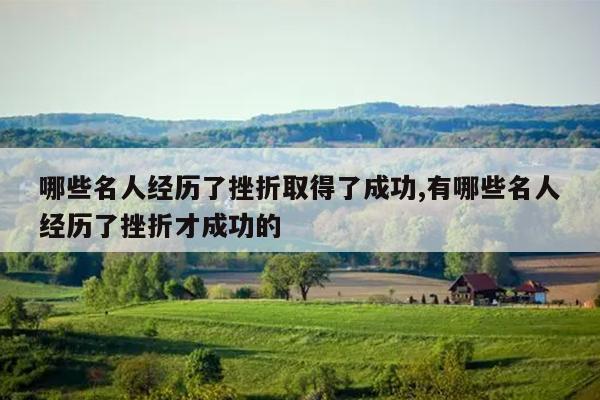 哪些名人经历了挫折取得了成功,有哪些名人经历了挫折才成功的