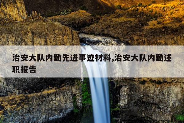 治安大队内勤先进事迹材料,治安大队内勤述职报告