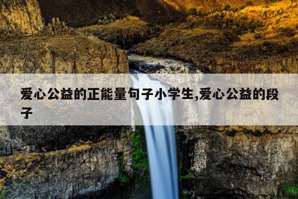 爱心公益的正能量句子小学生,爱心公益的段子