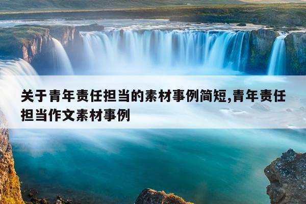 关于青年责任担当的素材事例简短,青年责任担当作文素材事例