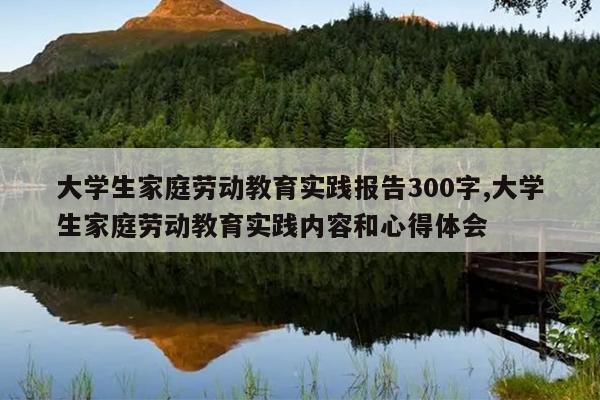 大学生家庭劳动教育实践报告300字,大学生家庭劳动教育实践内容和心得体会