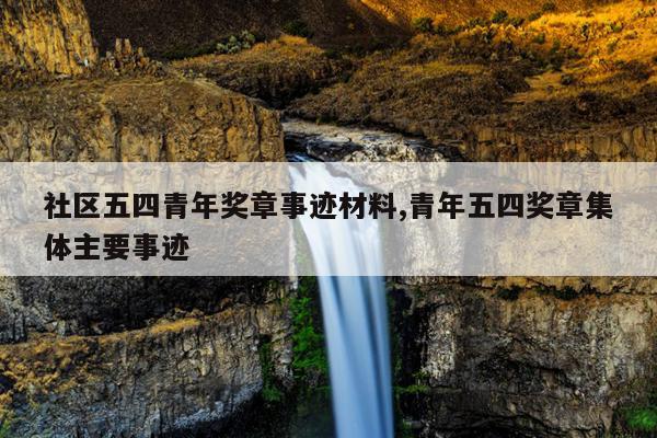 社区五四青年奖章事迹材料,青年五四奖章集体主要事迹