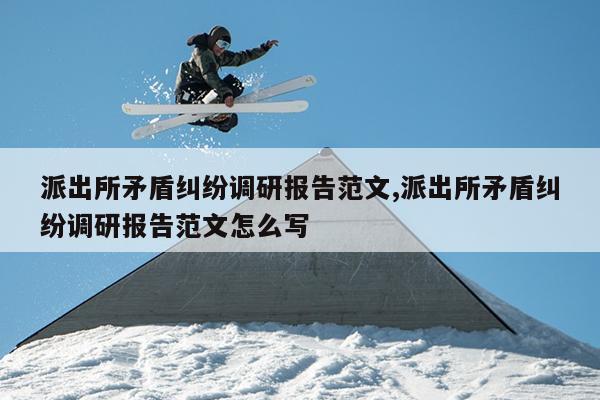 派出所矛盾纠纷调研报告范文,派出所矛盾纠纷调研报告范文怎么写