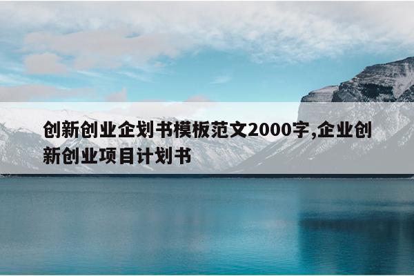 创新创业企划书模板范文2000字,企业创新创业项目计划书